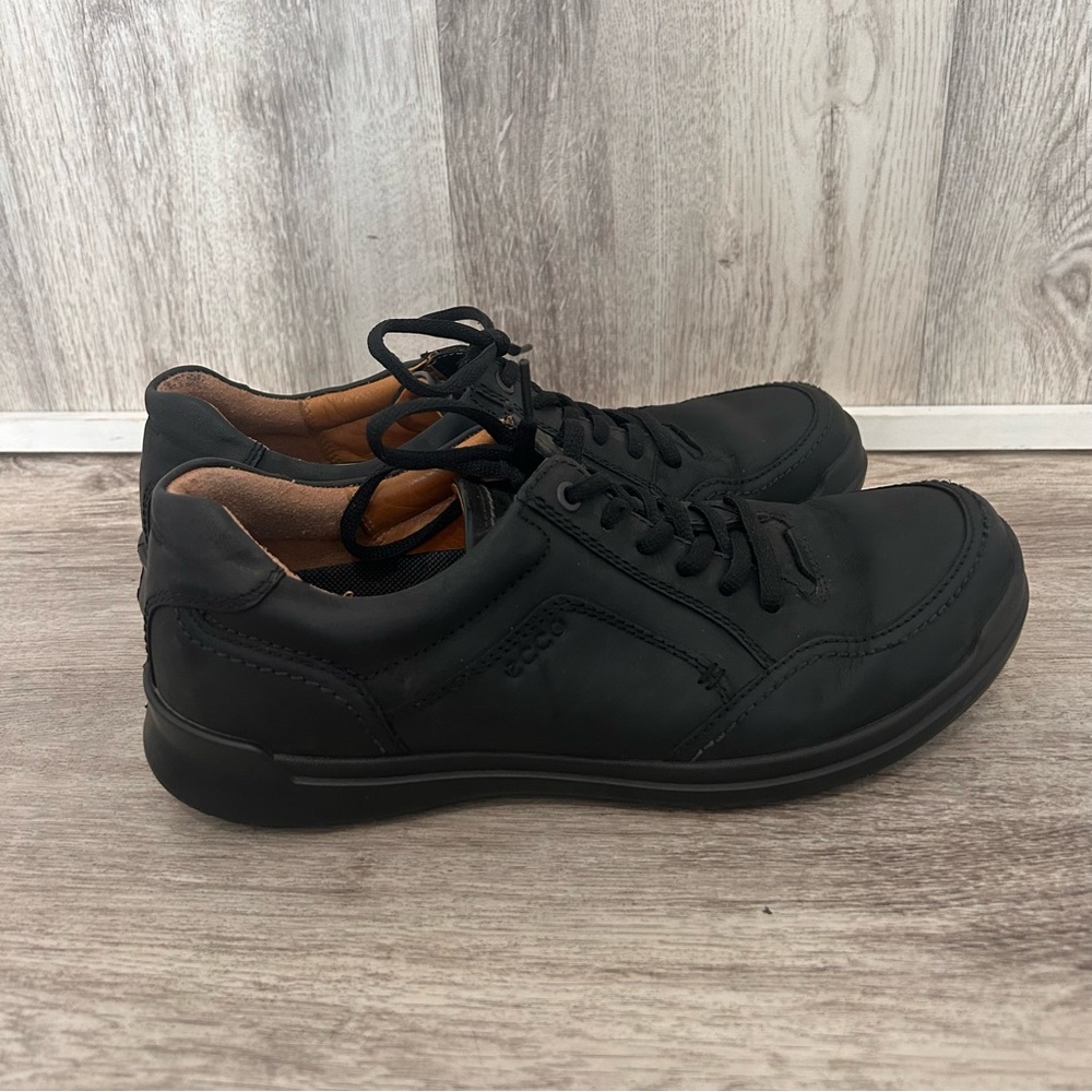 ECCO HOWELL TIE OXFOED LEATHER Shoes Sneakers Men's 8 8.5 42 Black Preppy